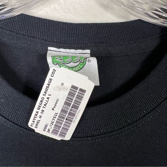 Mens Graphic T Shirt May I Suggest The Sausage Pointing Hand Black Large - Picture 2 of 6